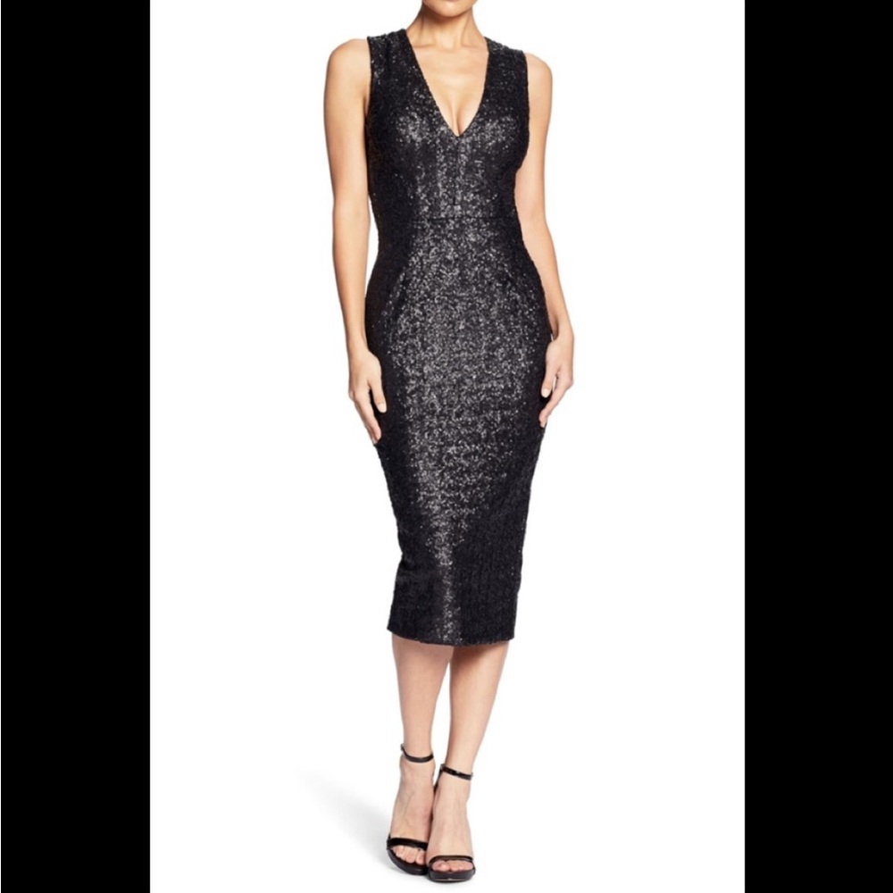 Dress the population rani sequin open back dress
